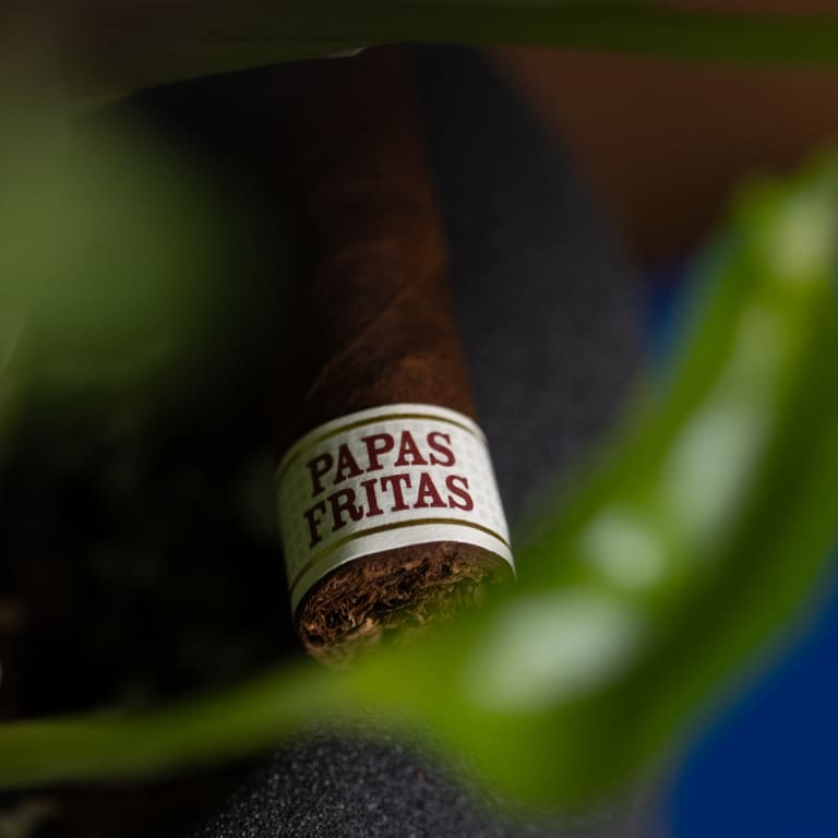Close up of Liga privada Papas Fritas cigar