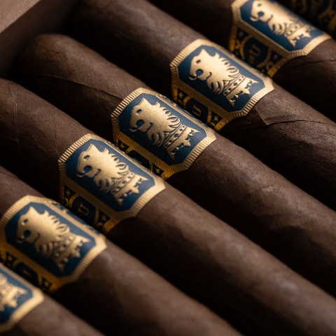 several undercrown maduro cigars in a box
