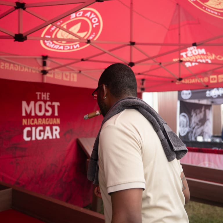 A man enjoying a cigar at Canada's premier cigar festival
