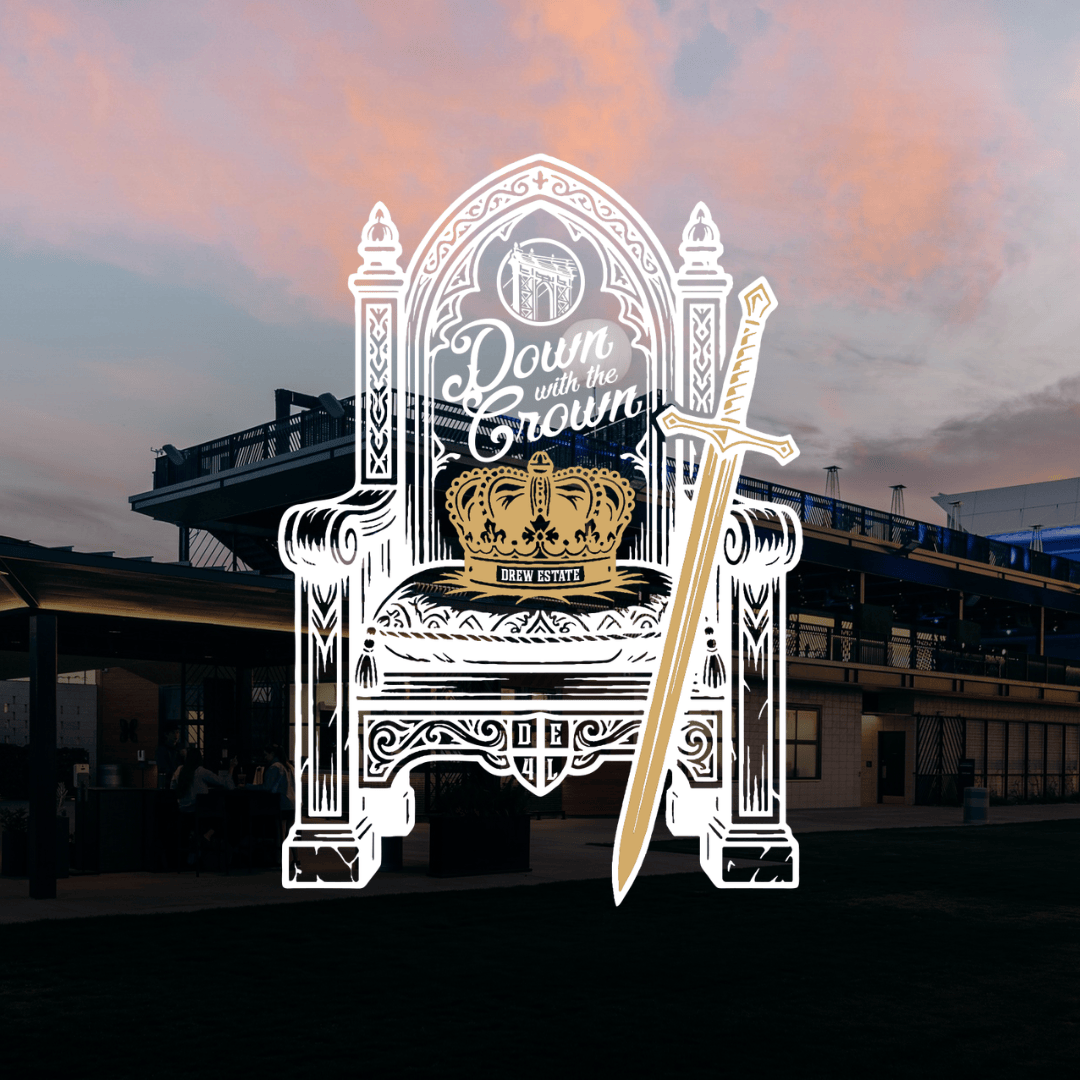 Down with the Crown logo on photographic background of the event location