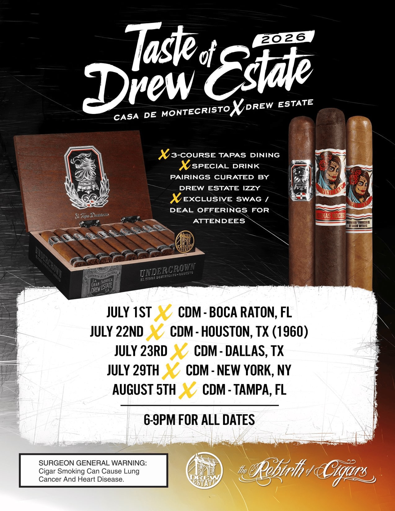 Taste of Drew Estate 2026. Case de Montecristo x Drew Estate