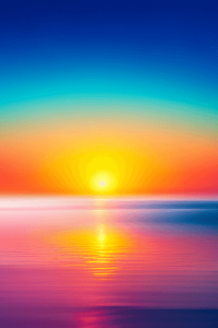 Colors of a sunrise over a beach. blurry.